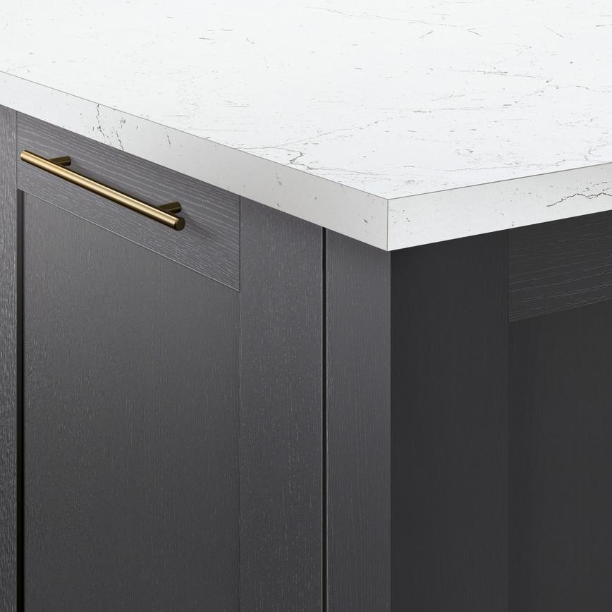 Howdens 3.6m x 38mm Square Edge White and Grey Marble Effect Laminate Worktop