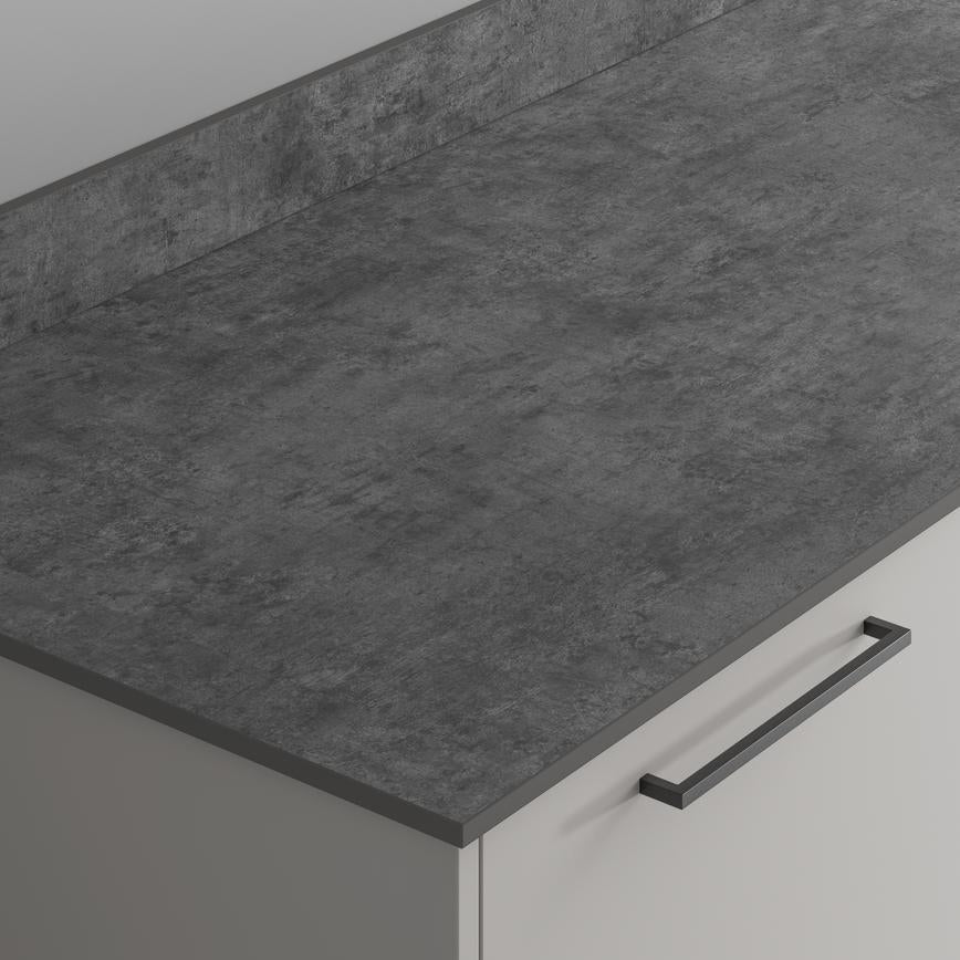 3m x 12.5mm Square Edge Blackened Steel Effect Compact Laminate Worktop