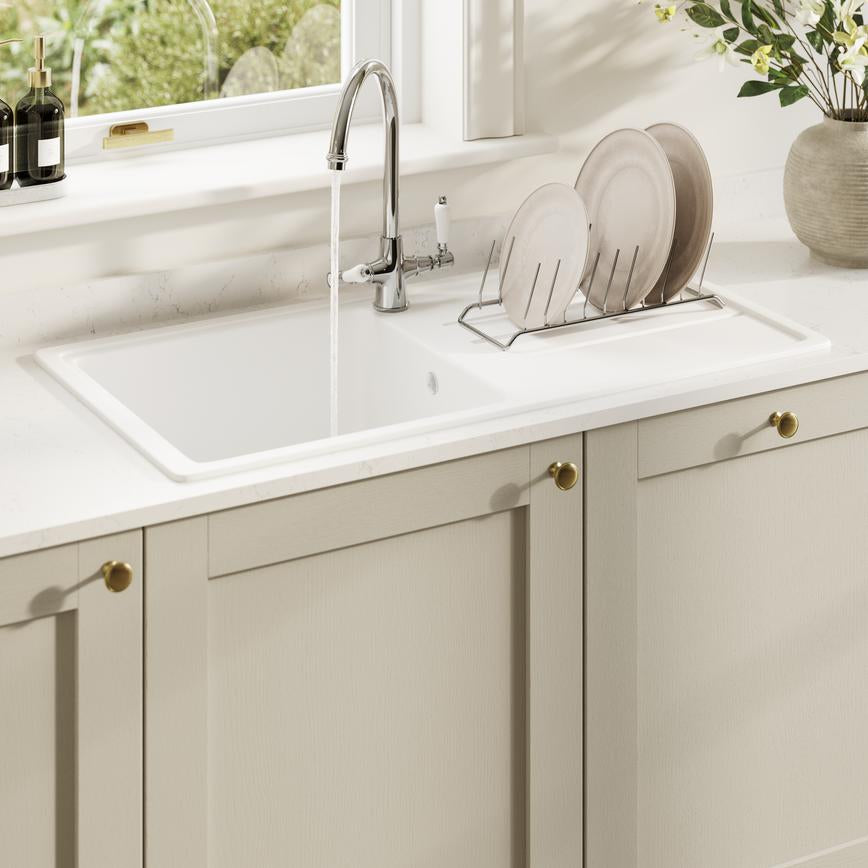 3m x 22mm Square Edge Venus White Marble Effect Laminate Worktop