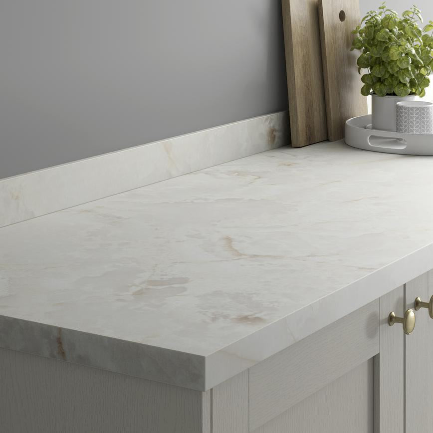 3m x 19mm Nimbus Marble Effect Laminate Upstand