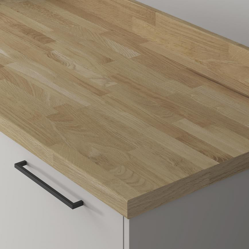 3m x 38mm Bullnose Natural Oak Block Effect Laminate Worktop