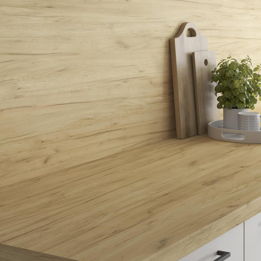 3m x 38mm Bullnose Warm Oak Laminate Worktop
