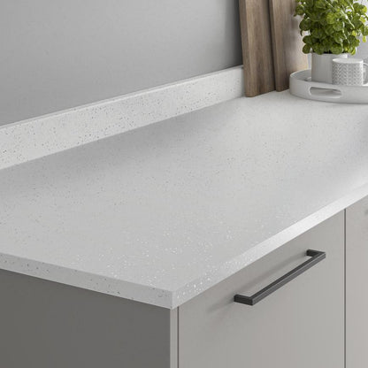 3m x 19mm White Sparkle Quartz Effect Laminate Upstand