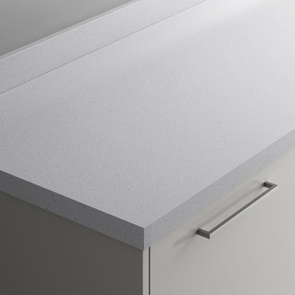1.4m x 38mm White Sparkle Quartz Effect PP Worktop Edging Strip