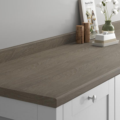 3m x 38mm Bullnose Grey Oak Effect Laminate Worktop