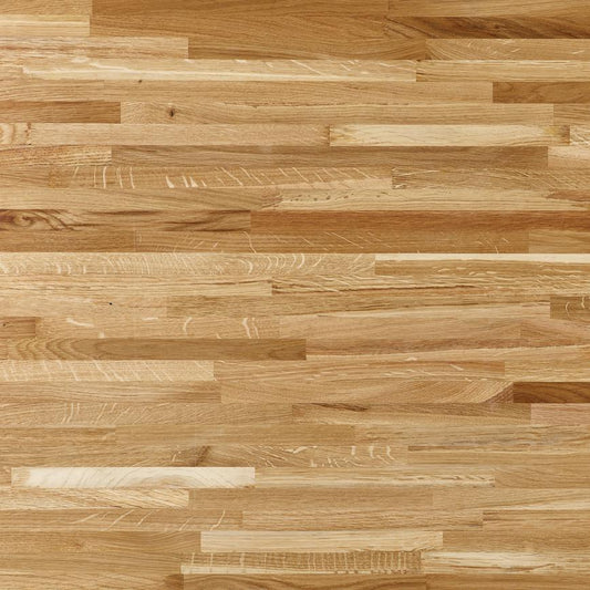 1.86m/3m x 40mm Unfinished Square Edge Rustic Oak Solid Wood Worktop